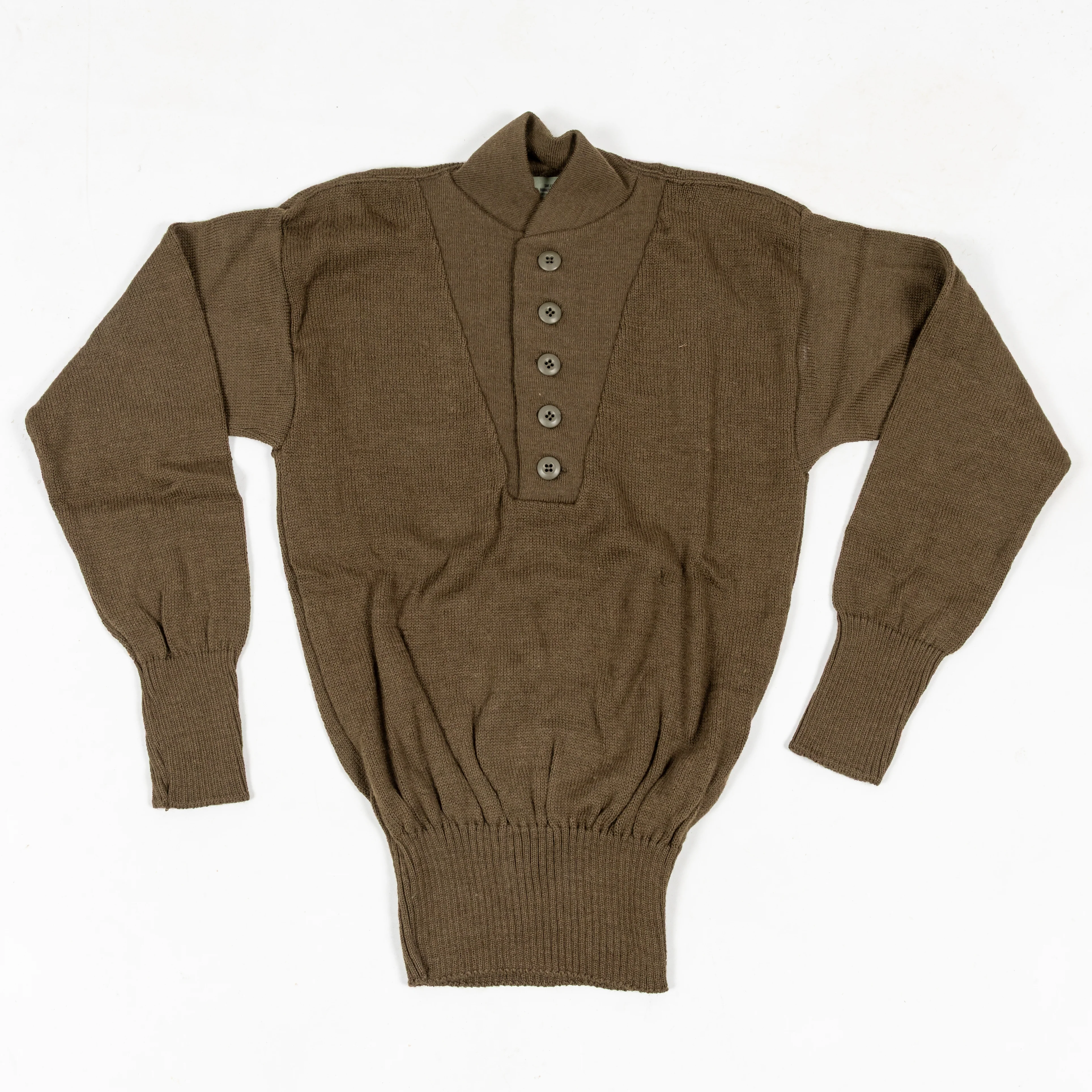 USGI Brown 5-Button Sweater- Unissued