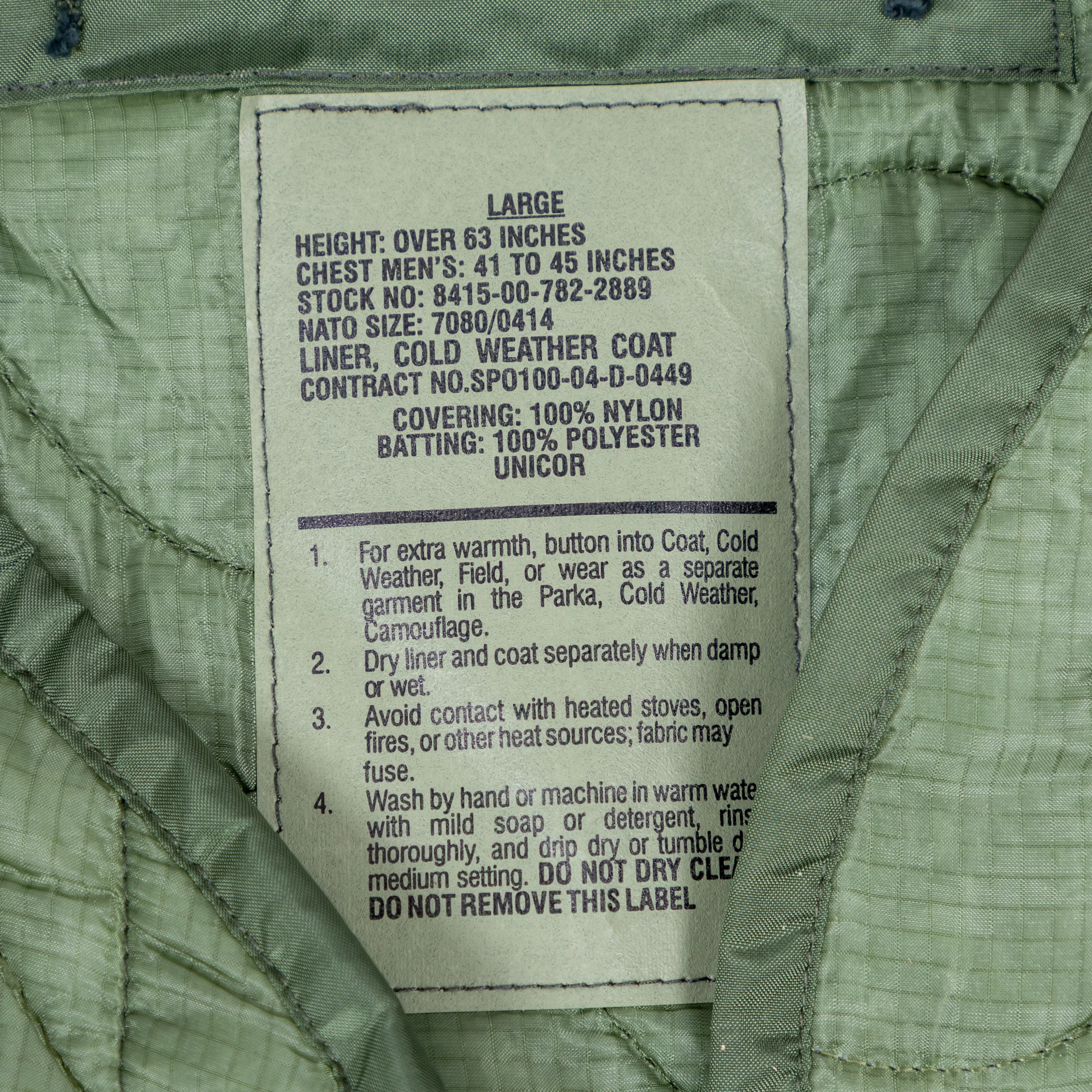 USGI M-65 Liner w/Buttons- Unissued - Image 2